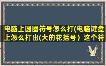 电脑上圆圈符号怎么打(电脑键盘上怎么打出(大的花括号）这个符号{})